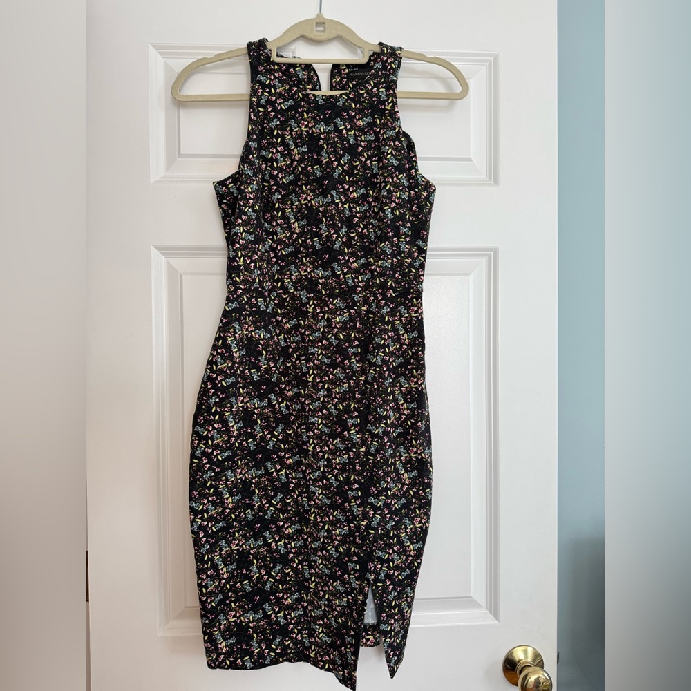 Floral Black Sleeveless Dress